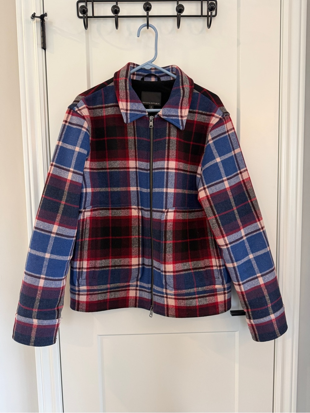 Banana Republic Plaid Jacket in Blue, Red & Cream